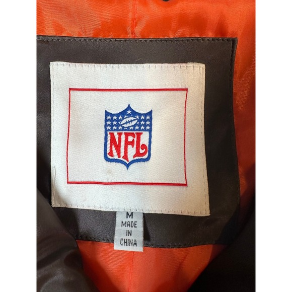 NFL Cleveland Browns Orange Brown Jacket Full Zip Medium Mens- FLAWS - Picture 3 of 16